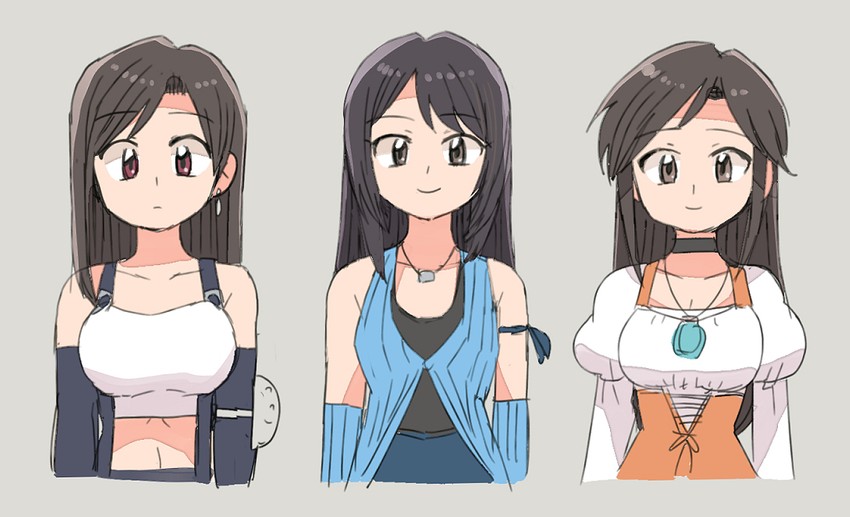 tifa lockhart, garnet til alexandros xvii, and rinoa heartilly (final fantasy and 3 more) drawn by tsubobot