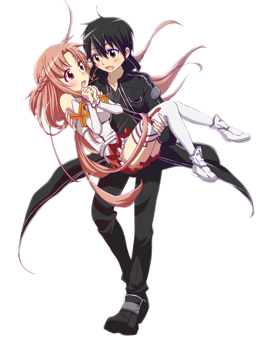 asuna and kirito (sword art online) drawn by tamagodo-hu