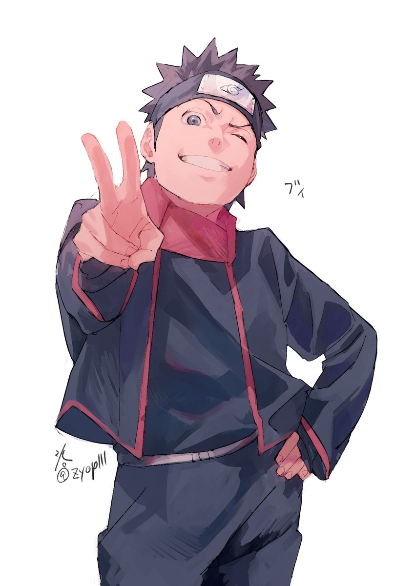 uchiha obito (naruto and 1 more) drawn by zifletts