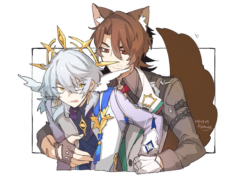 sunday and gallagher (honkai and 1 more) drawn by miyakami