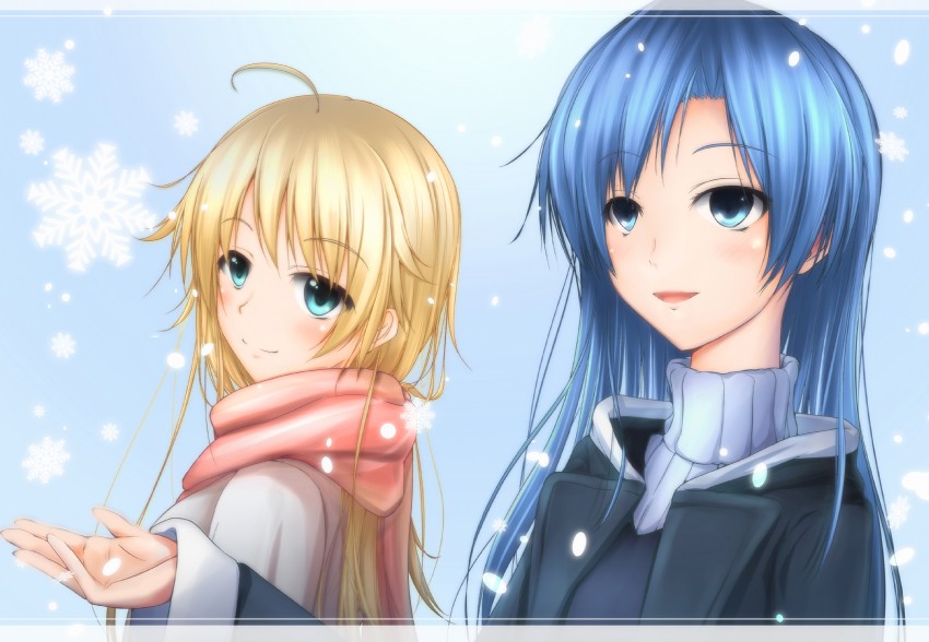 hoshii miki and kisaragi chihaya (idolmaster) drawn by jennifer_yamada