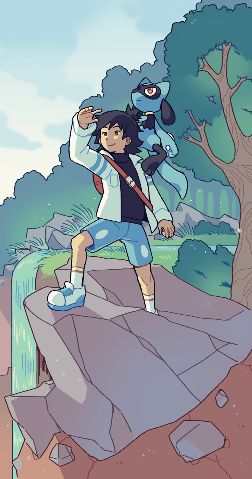 riolu (original and 1 more) drawn by fourleafisland
