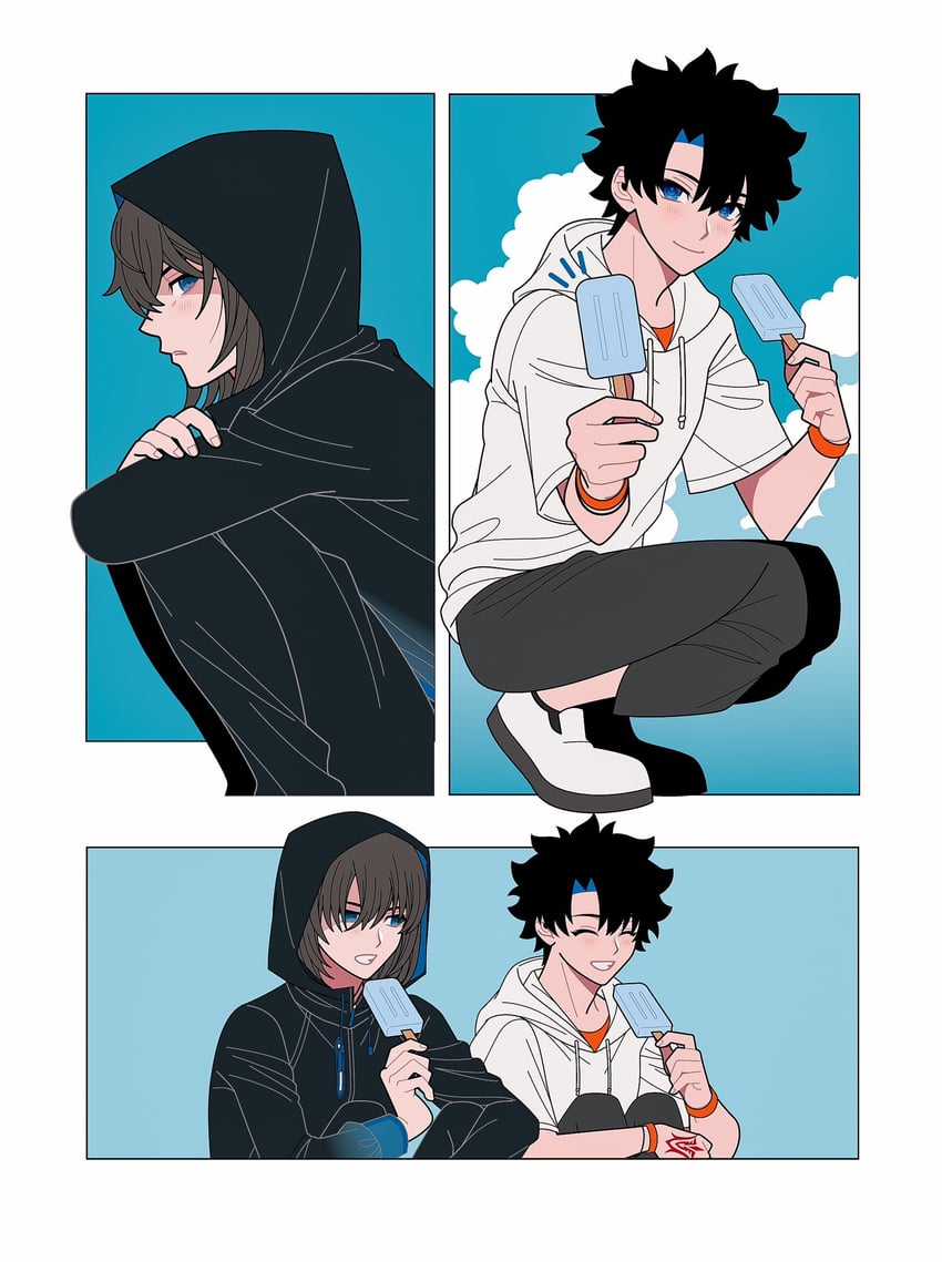 fujimaru ritsuka and oberon (fate and 1 more) drawn by ujiharu