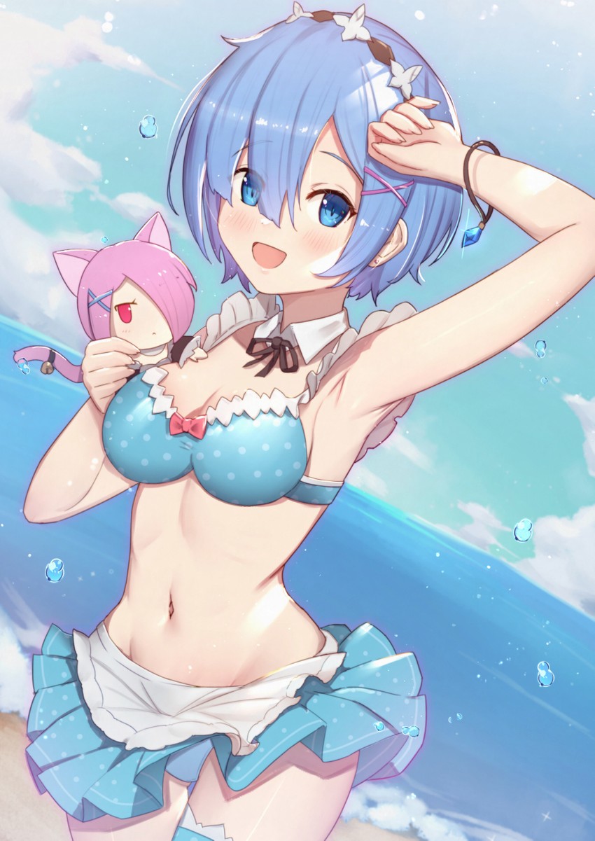 rem and ram (re:zero kara hajimeru isekai seikatsu) drawn by uneg