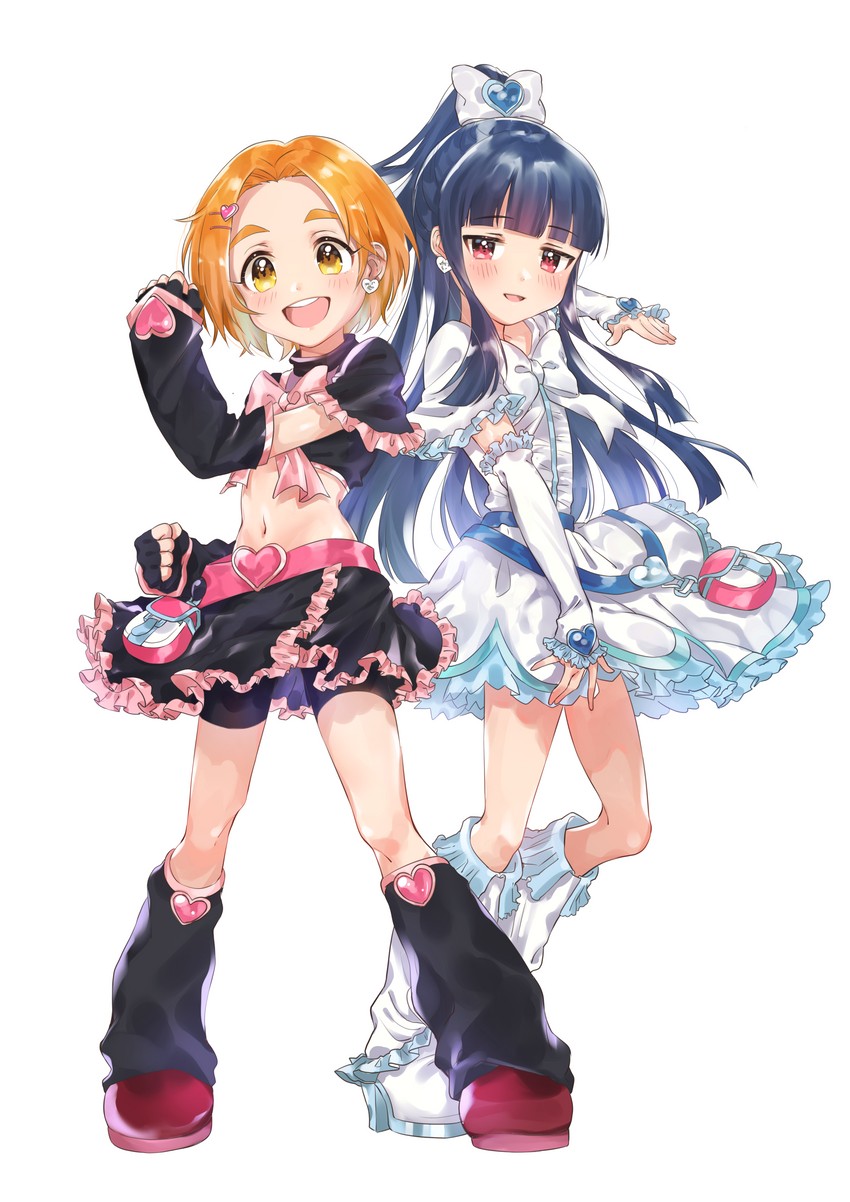 sajo yukimi, ryuzaki kaoru, cure black, and cure white (idolmaster and 3 more) drawn by hachako