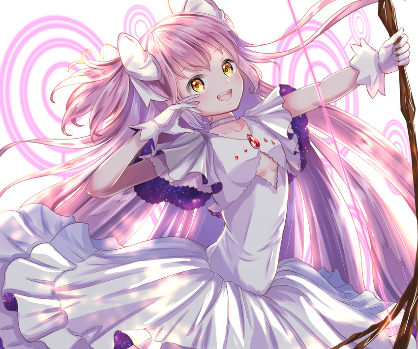 kaname madoka and ultimate madoka (mahou shoujo madoka magica) drawn by ukiukikiwi2525
