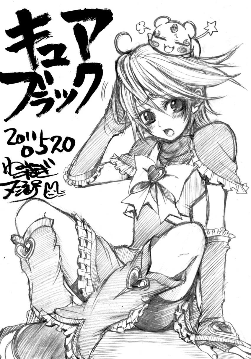 misumi nagisa, cure black, and mepple (precure and 2 more) drawn by nekoyanagi_matasaburou