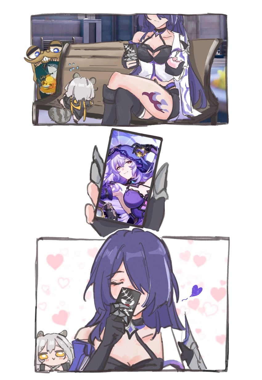 trailblazer, stelle, acheron, and black swan (honkai and 1 more) drawn by yaro_yk