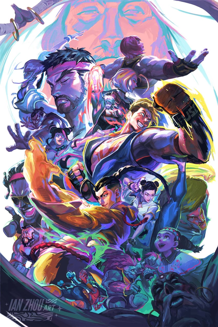 chun-li, cammy white, han juri, ryu, ken masters, and 14 more (street fighter and 1 more) drawn by ianzhouart