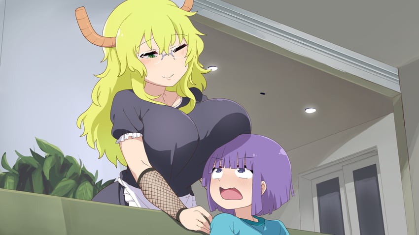 lucoa, magatsuchi shouta, nick steel, and lynn ross (kobayashi-san chi no maidragon and 1 more) drawn by fuka_(kantoku)