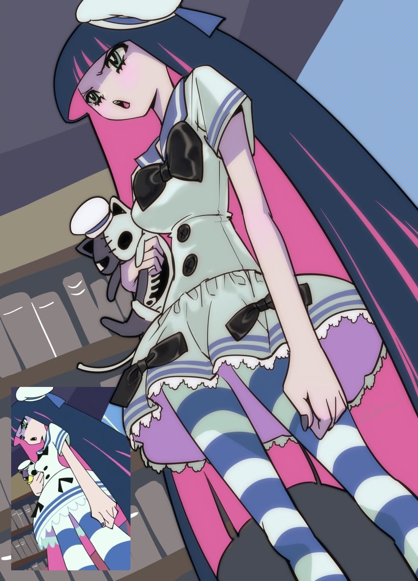 stocking and honekoneko (panty & stocking with garterbelt) drawn by domi_i