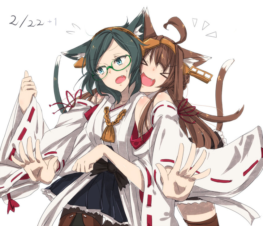 kongou and kirishima (kantai collection) drawn by hollomaru