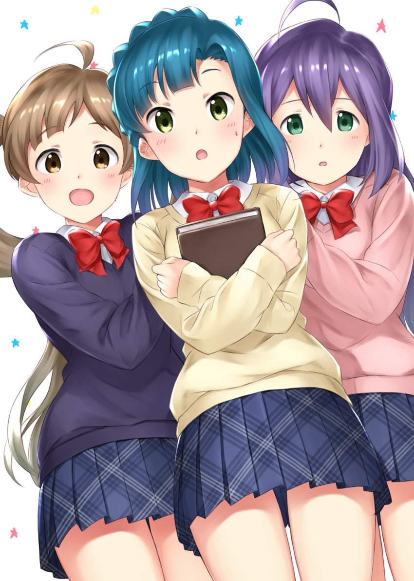nanao yuriko, mochizuki anna, and hakozaki serika (idolmaster and 1 more) drawn by bashosho