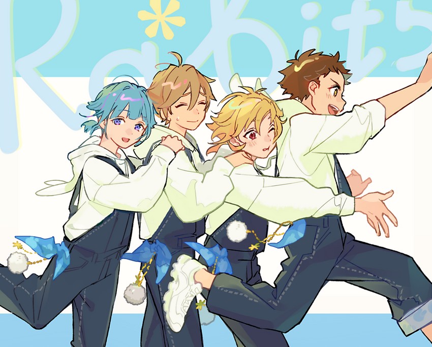 shino hajime, nito nazuna, mashiro tomoya, and tenma mitsuru (ensemble stars!) drawn by logi_bunbukucha