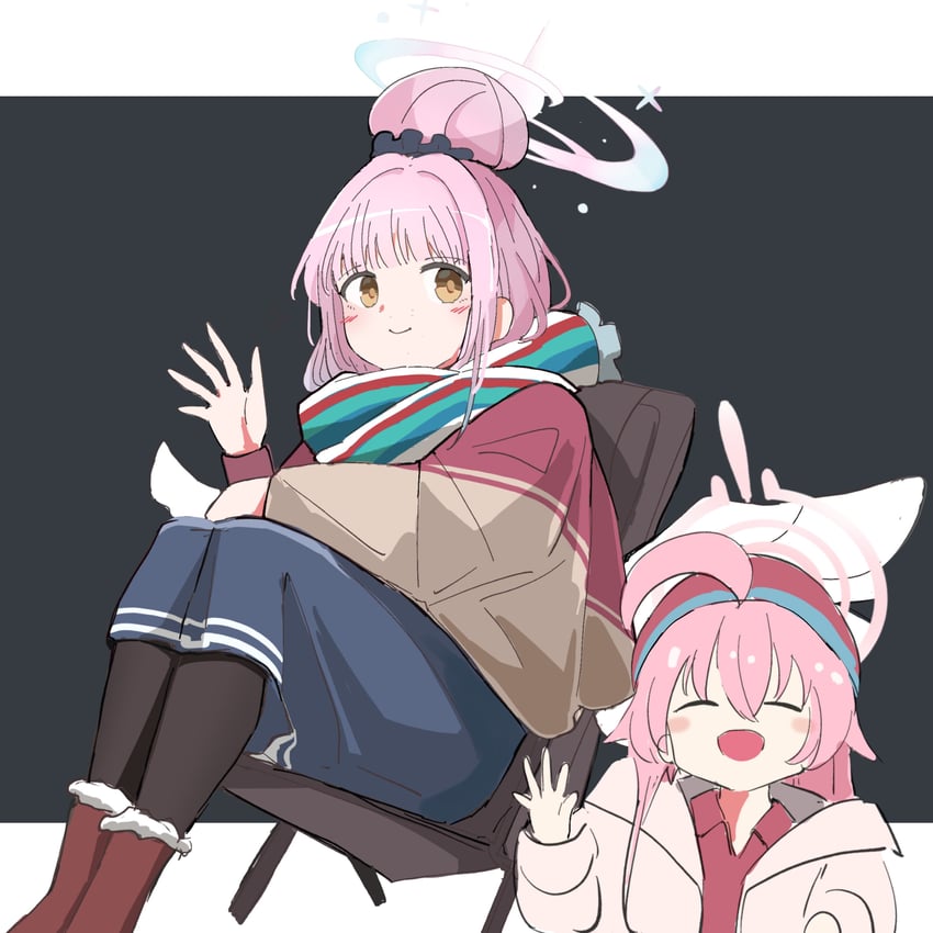 hoshino, mika, shima rin, kagamihara nadeshiko, touyama nao, and 1 more (blue archive and 1 more) drawn by unli_free