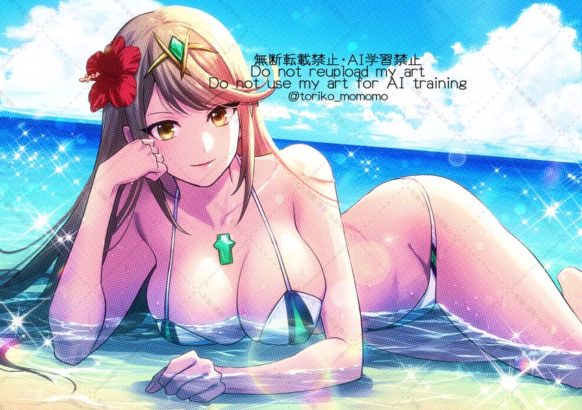 mythra (xenoblade chronicles and 1 more) drawn by toriko_momomo