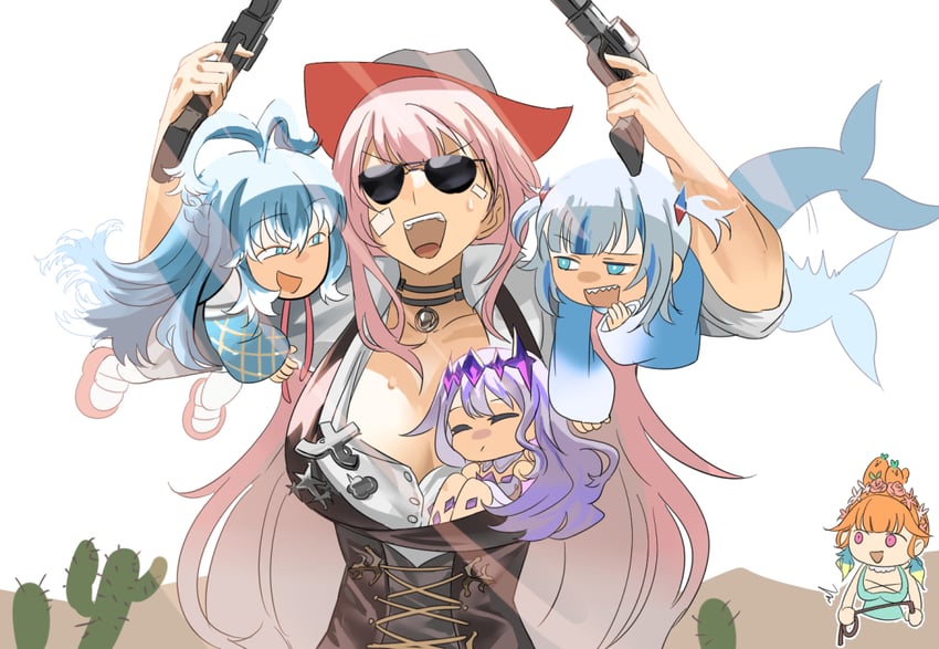 gawr gura, mori calliope, takanashi kiara, koseki bijou, and kobo kanaeru (hololive and 2 more) drawn by set7