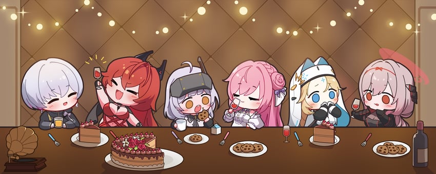 red hood, dorothy, rapunzel, scarlet, snow white, and 1 more (goddess of victory: nikke) drawn by uz_(uzru0428)