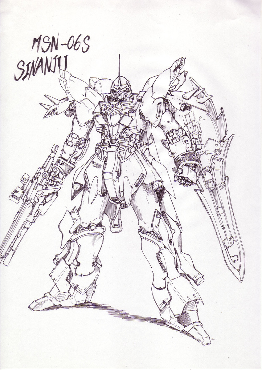 sinanju (gundam and 1 more) drawn by hashibami_arata