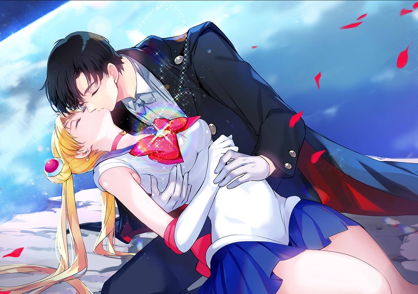 tsukino usagi, sailor moon, chiba mamoru, and tuxedo kamen (bishoujo senshi sailor moon and 1 more) drawn by gin_(oyoyo)