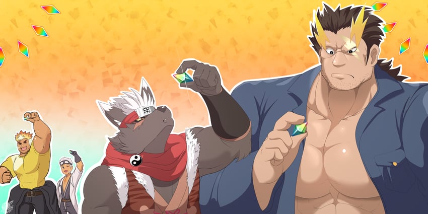 tadatomo, ulaanbaatar, taishakuten, and isaac (tokyo afterschool summoners) drawn by 55mango