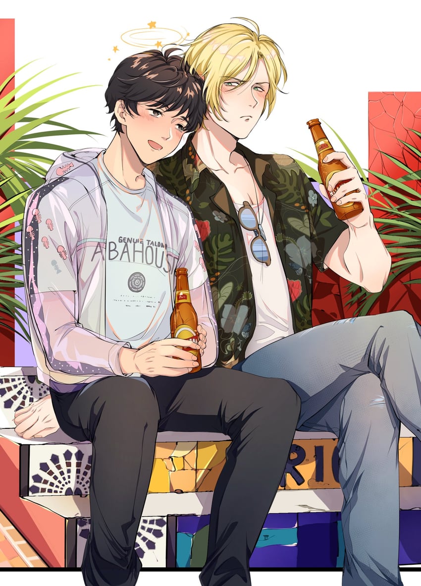 ash lynx and okumura eiji (banana fish) drawn by vidave1