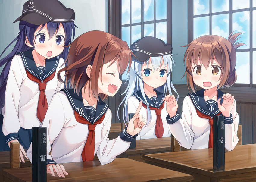 hibiki, inazuma, ikazuchi, and akatsuki (kantai collection) drawn by hyuuga_azuri