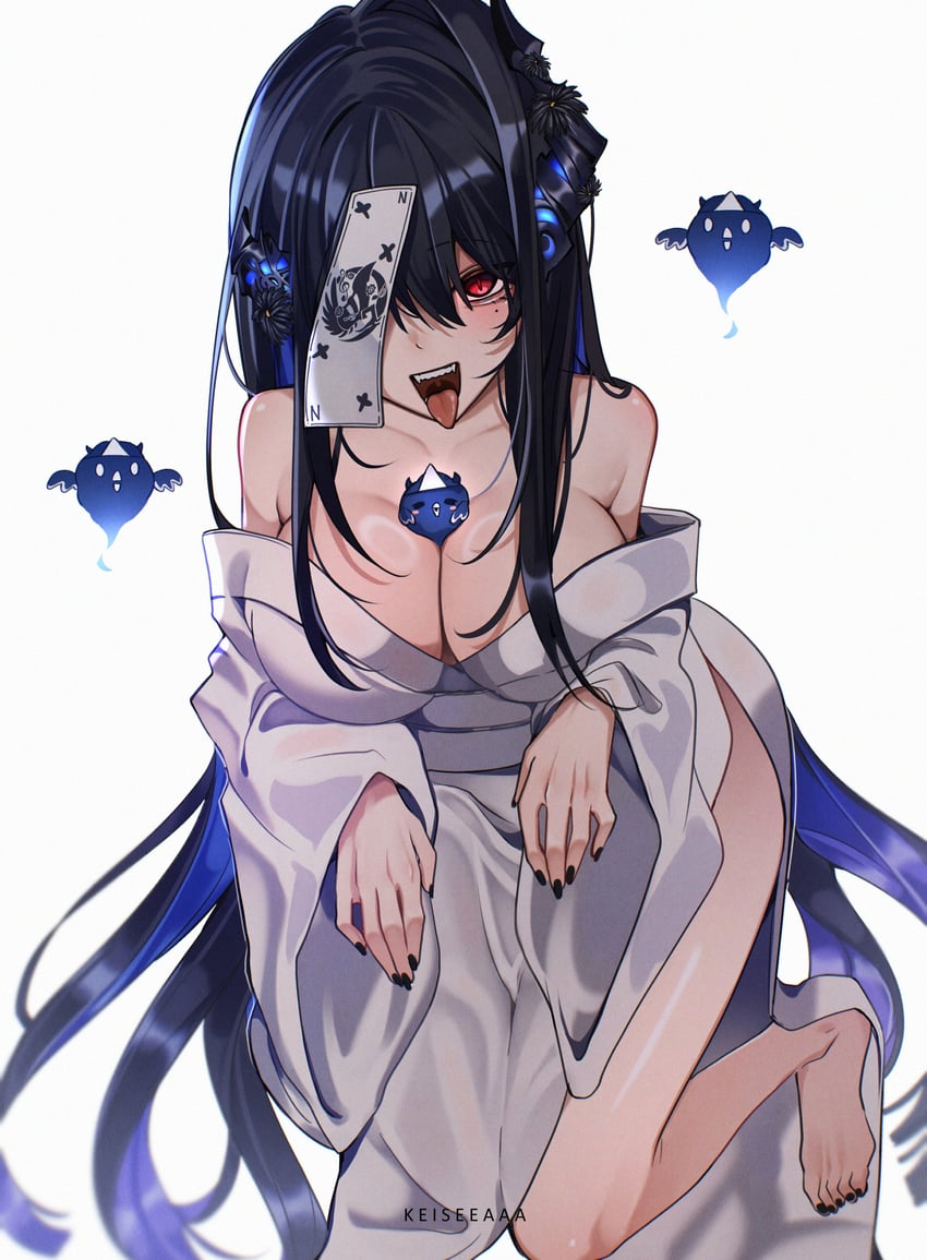 nerissa ravencroft, yamamura sadako, and jailbird (hololive and 2 more) drawn by keisea