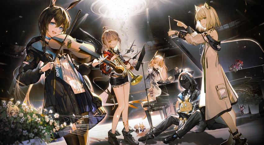 doctor, amiya, kal'tsit, w, shu, and 10 more (arknights) drawn by kuren_kren