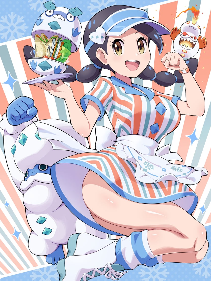 galarian darumaka, galarian darmanitan, and candice (pokemon and 1 more) drawn by pokemoa