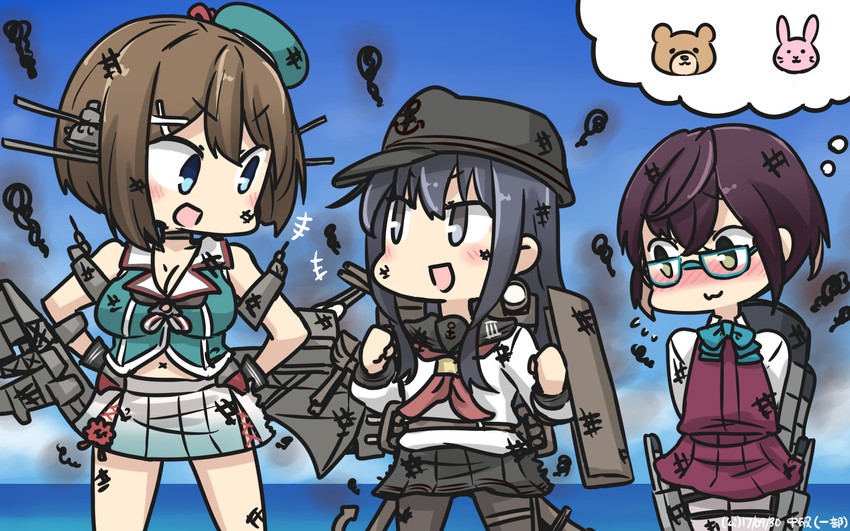 akatsuki, maya, maya kai ni, and okinami (kantai collection) drawn by hamu_koutarou