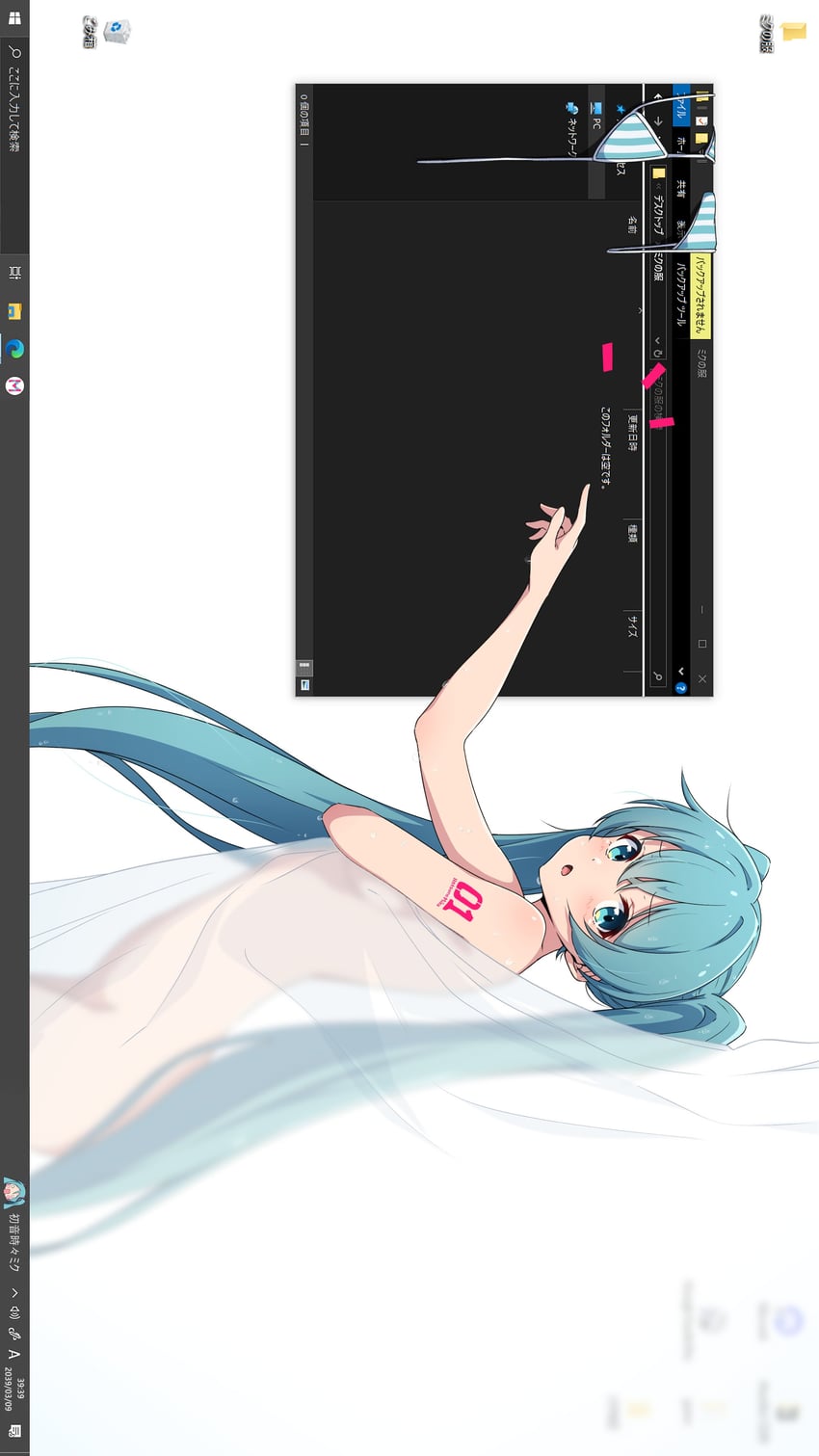 hatsune miku (vocaloid and 1 more) drawn by nishizuki_shino