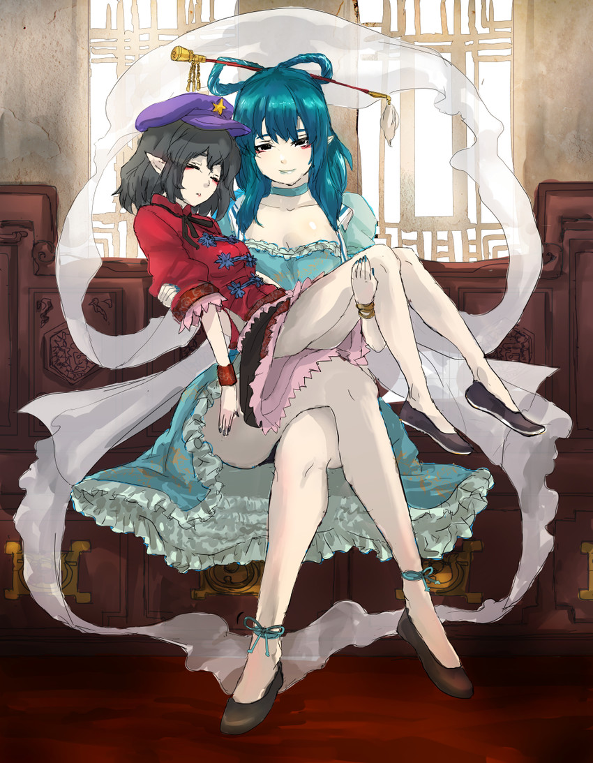 kaku seiga and miyako yoshika (touhou) drawn by panzer_(p.z)