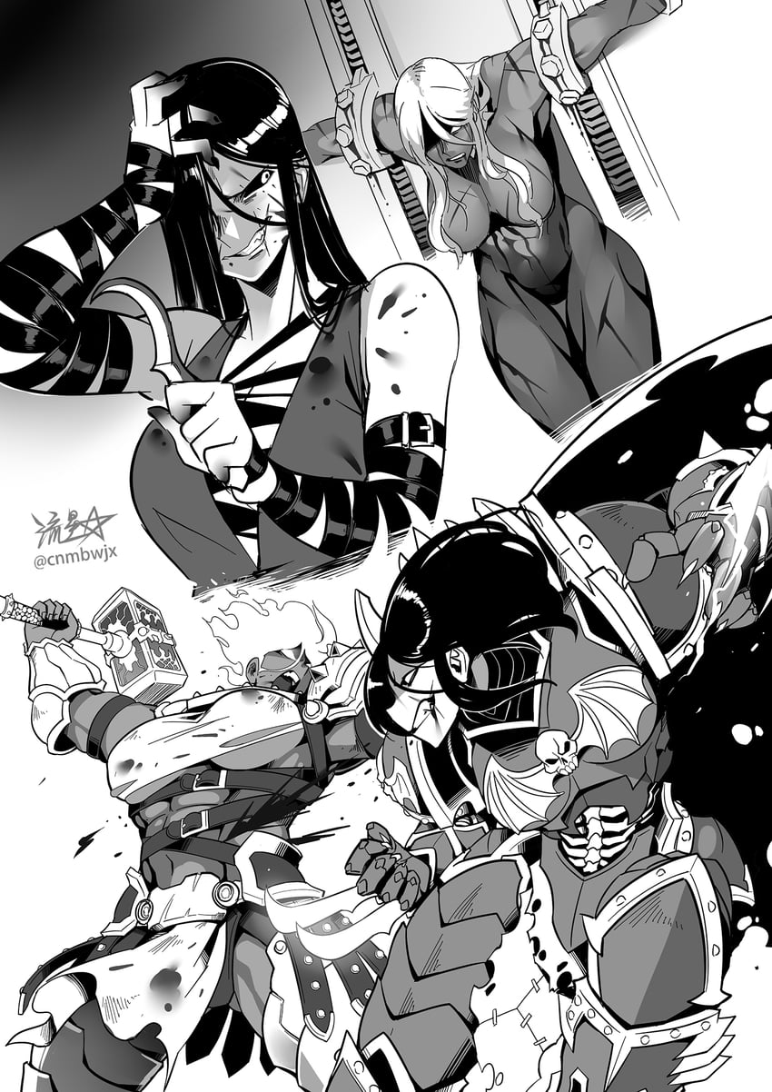 adeptus astartes, konrad curze, and vulkan (warhammer 40k) drawn by ryuusei_(mark_ii)