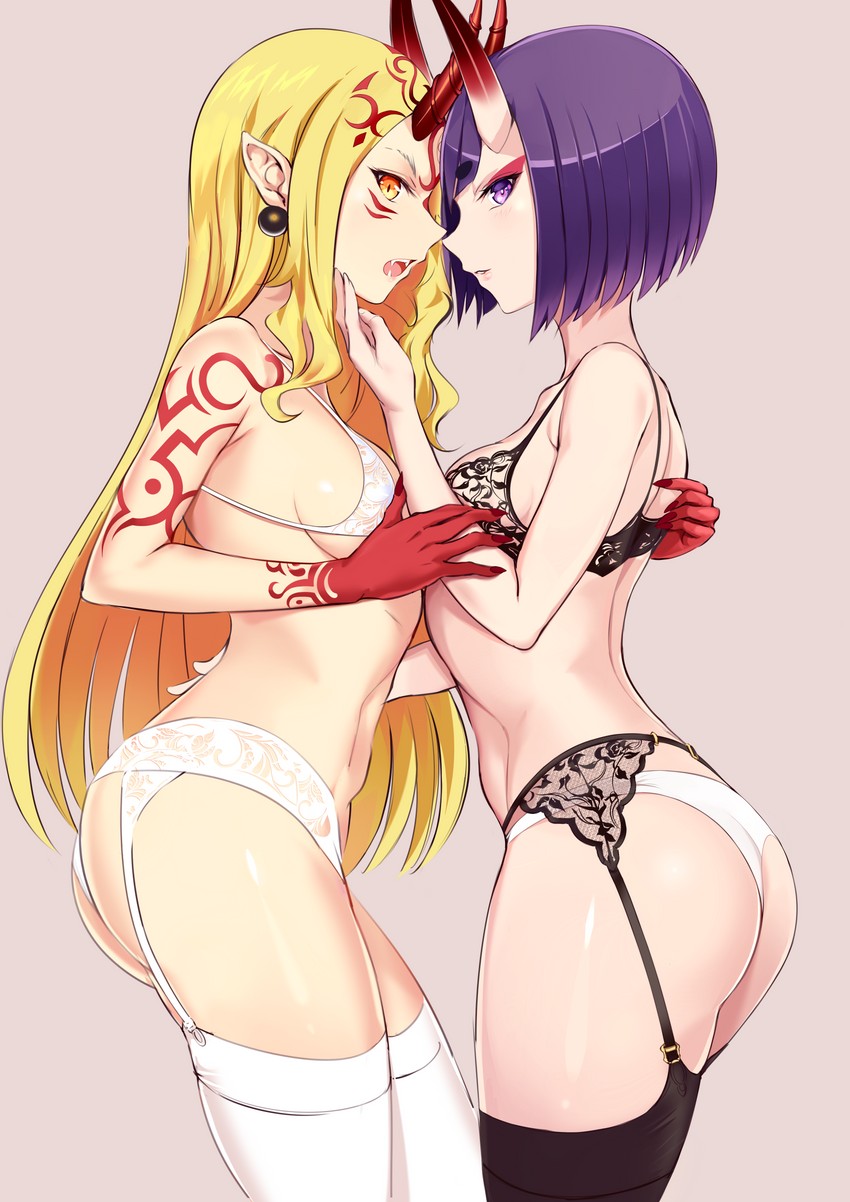 shuten douji and ibaraki douji (fate and 1 more) drawn by hamidasu