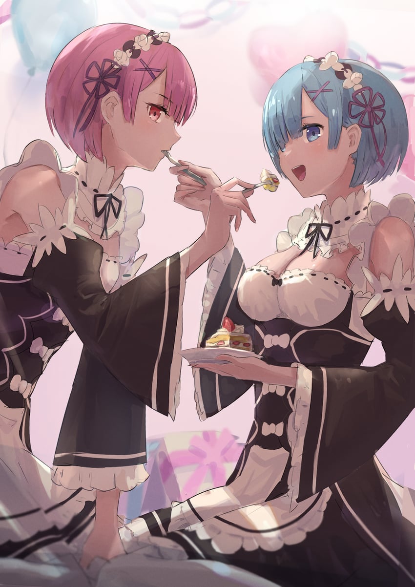 rem and ram (re:zero kara hajimeru isekai seikatsu) drawn by ito_t20a