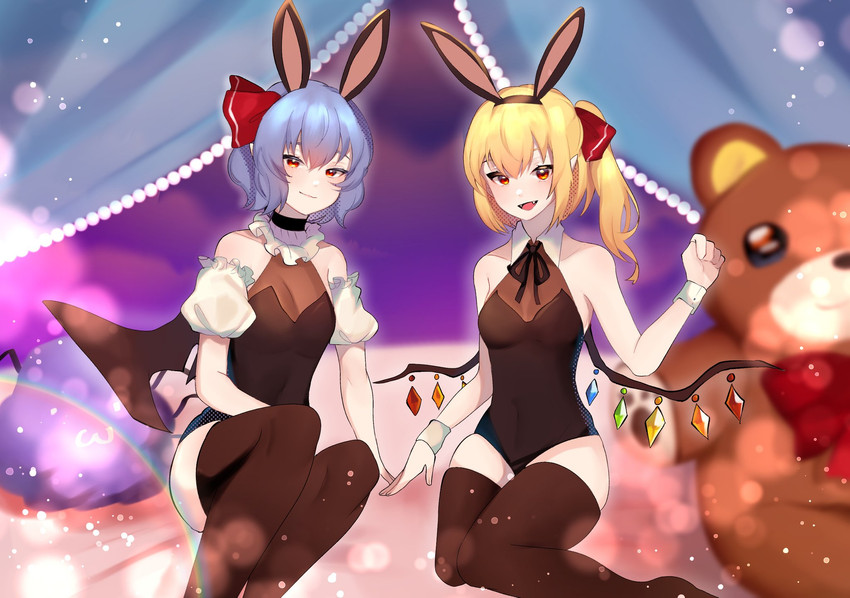 remilia scarlet and flandre scarlet (touhou) drawn by majime_joe