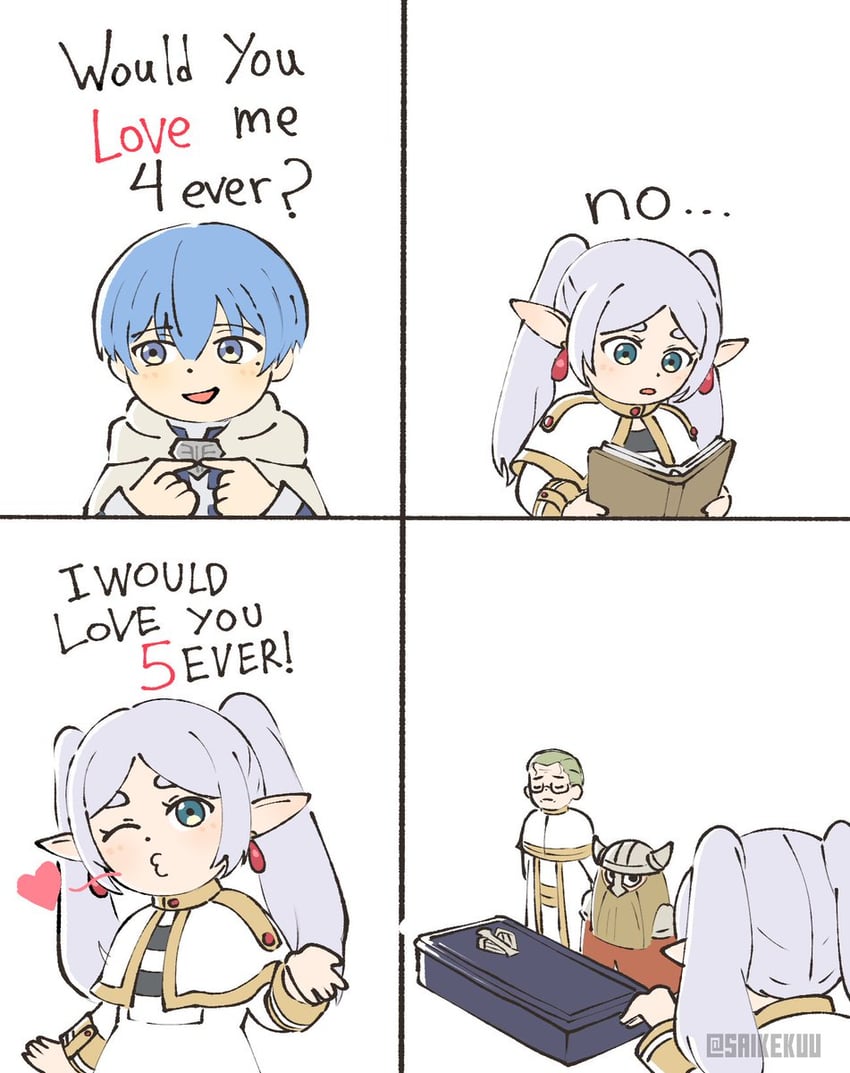 frieren, himmel, eisen, and heiter (sousou no frieren) drawn by saikekuu