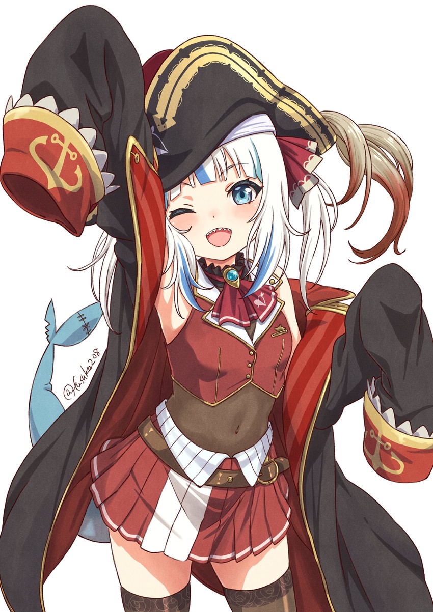 houshou marine and gawr gura (hololive and 1 more) drawn by fuusuke_(fusuke208)