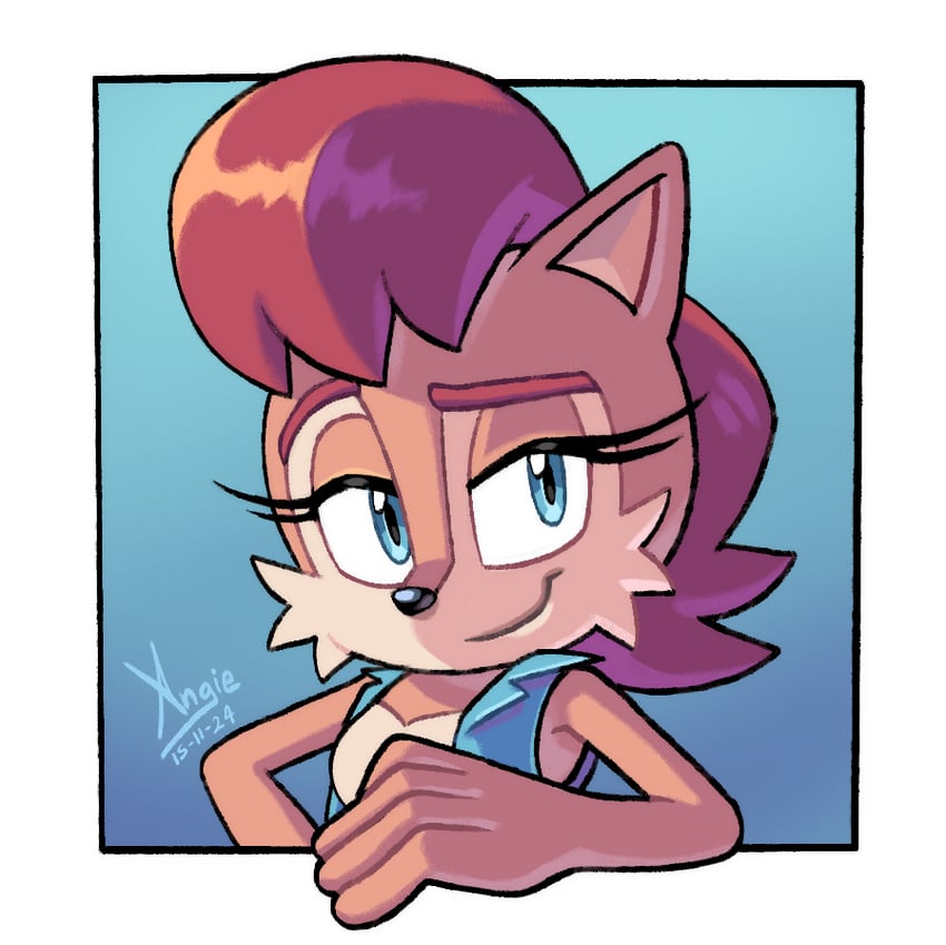 sally acorn (sonic and 1 more) drawn by angiethecat