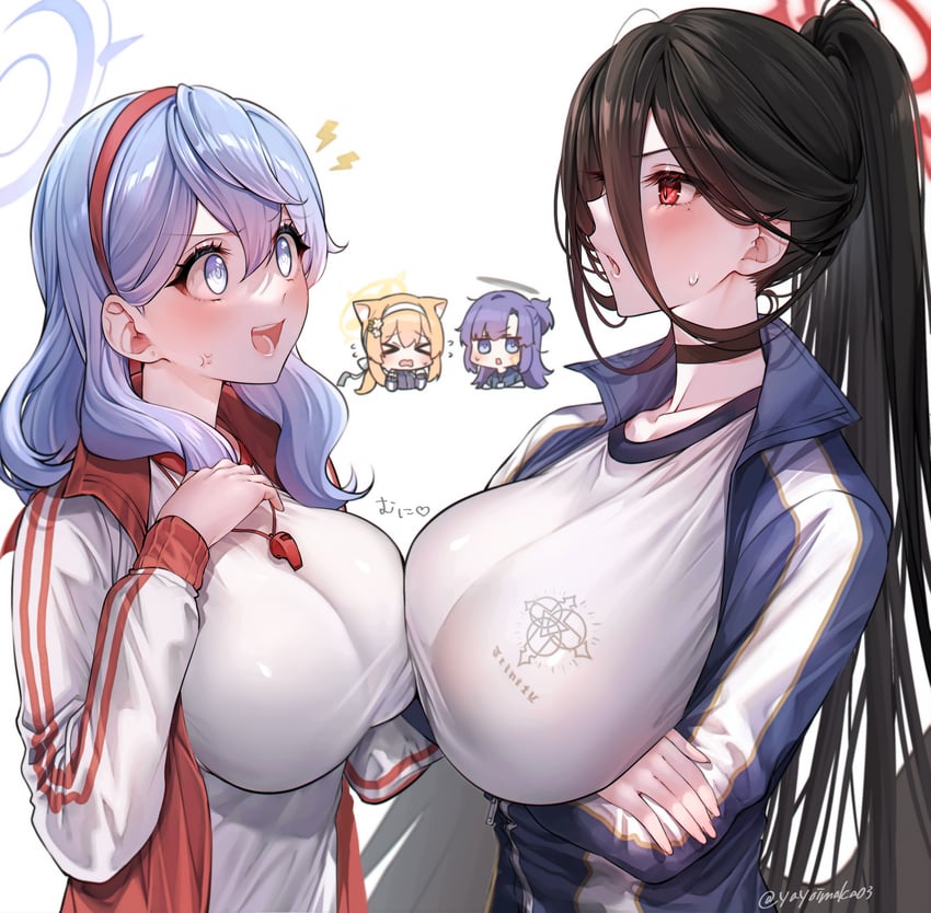yuuka, mari, ako, and hasumi (blue archive) drawn by yayoi_maka