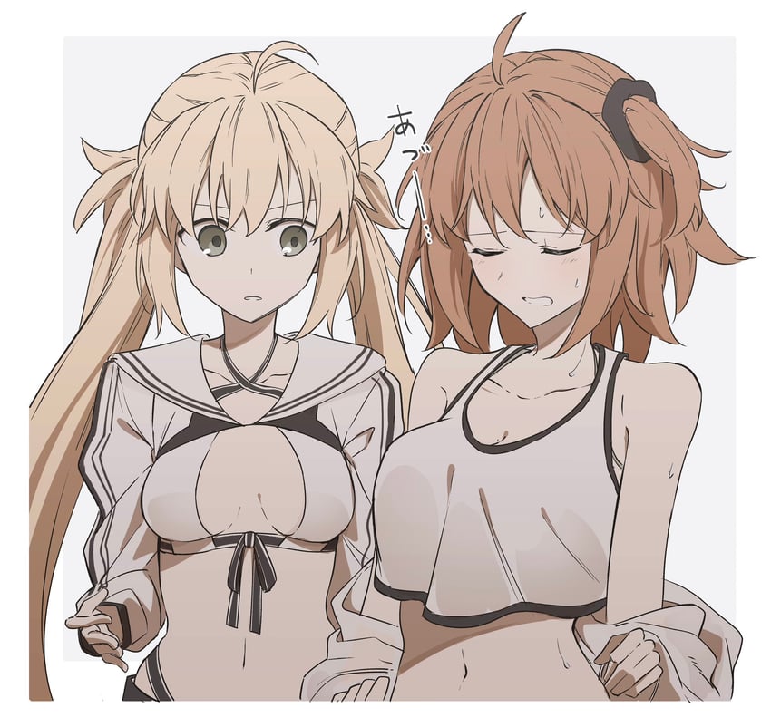 artoria pendragon, fujimaru ritsuka, and artoria caster (fate and 1 more) drawn by somori