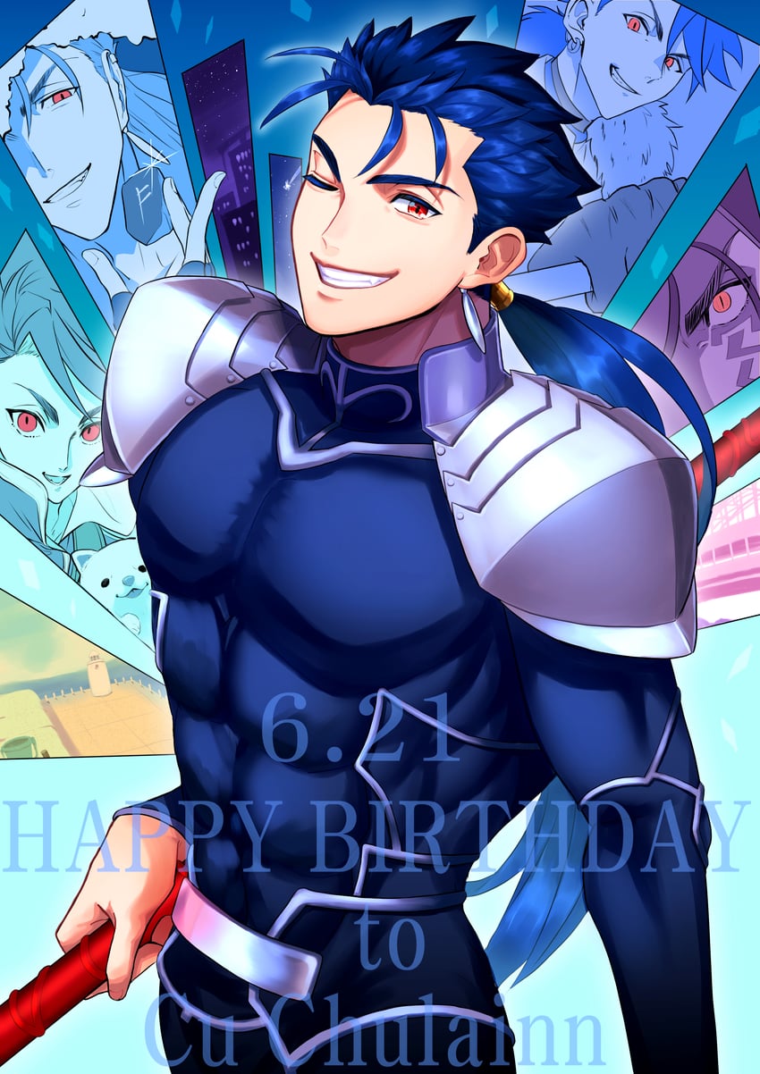 cu chulainn alter, cu chulainn, and setanta (fate and 1 more) drawn by hourinoki