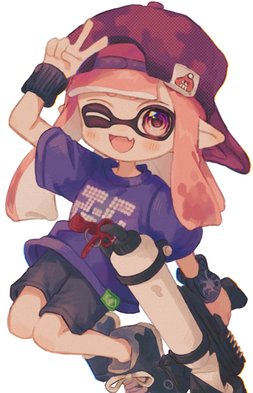 inkling player character and inkling girl (splatoon) drawn by ochocho2828