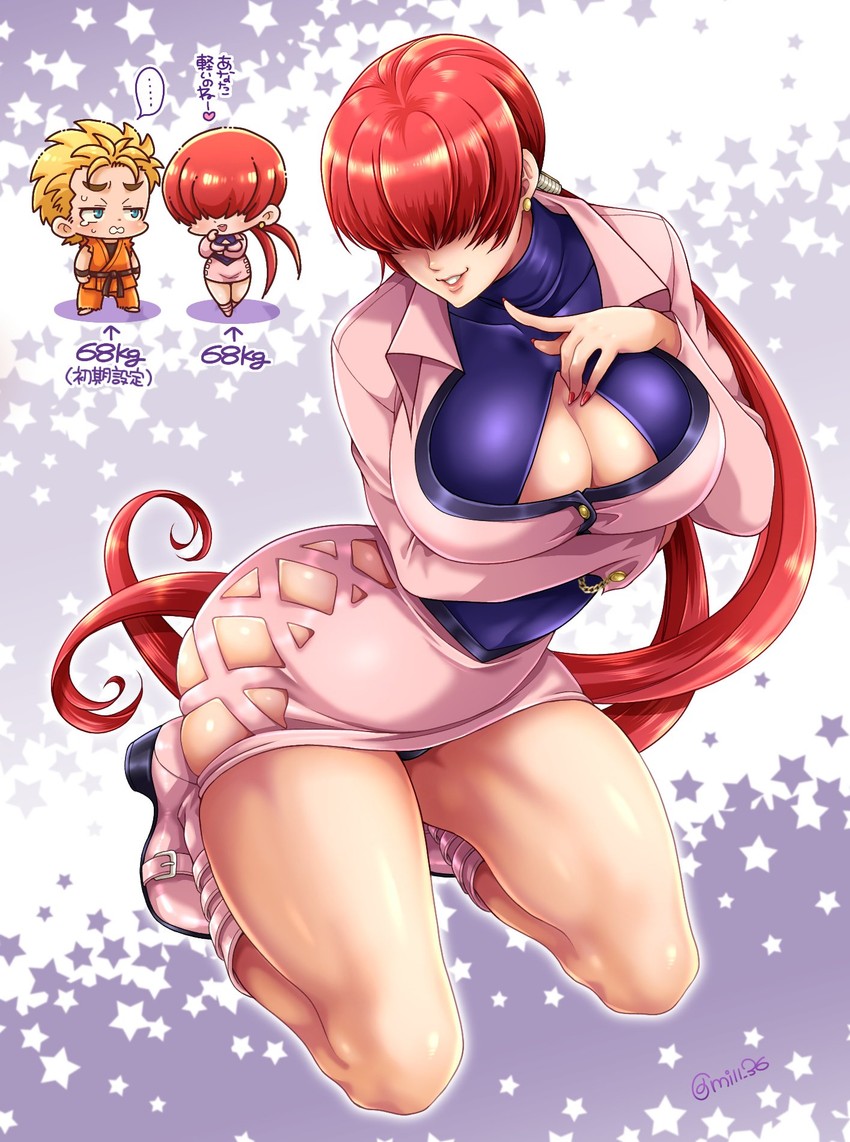 shermie and ryou sakazaki (the king of fighters and 1 more) drawn by miru_(mill_36)