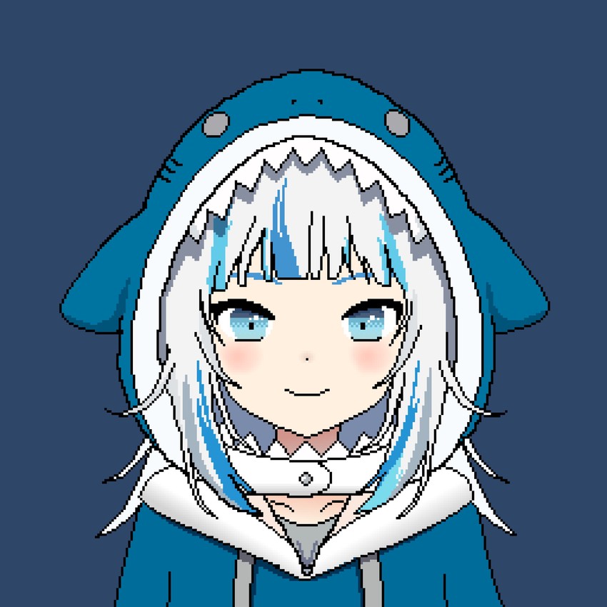 gawr gura (hololive and 1 more) drawn by mnnmnmnn