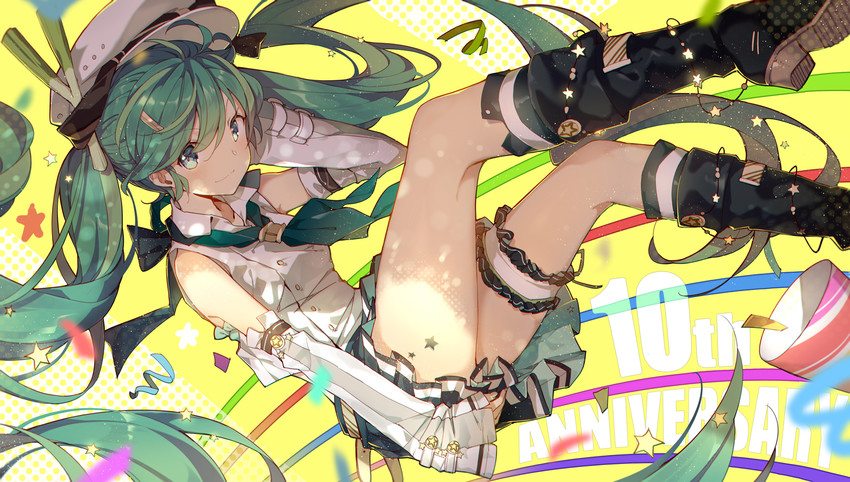 hatsune miku (vocaloid) drawn by linfi-muu
