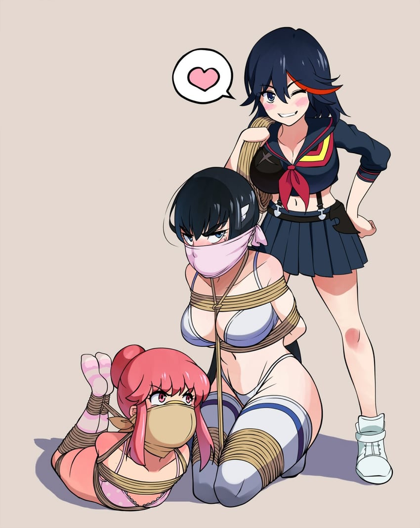 matoi ryuuko, senketsu, kiryuuin satsuki, and jakuzure nonon (kill la kill) drawn by jam-orbital