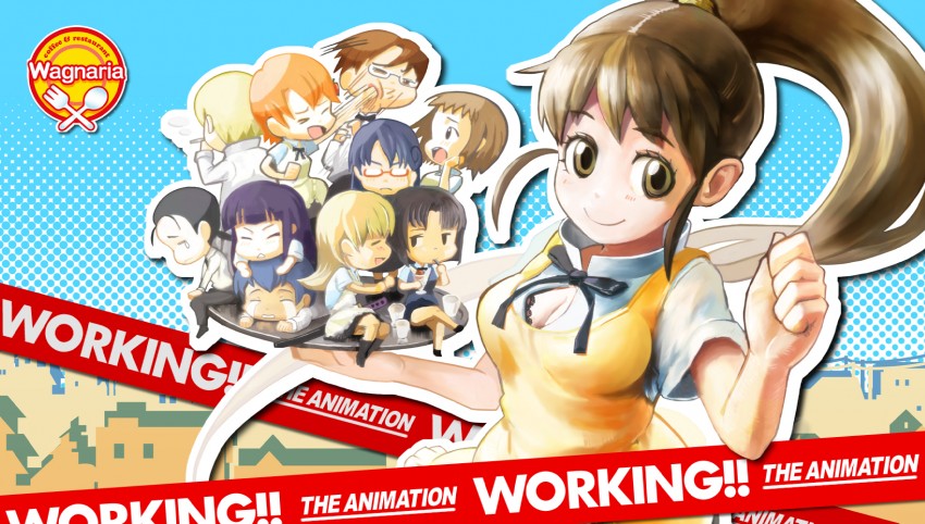taneshima popura, inami mahiru, yamada aoi, todoroki yachiyo, satou jun, and 6 more (working!!) drawn by kousaku