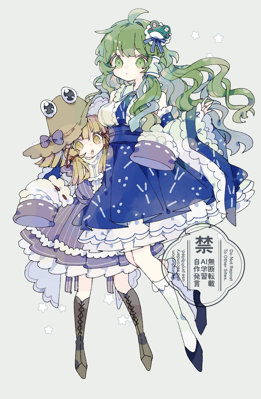 kochiya sanae and moriya suwako (touhou) drawn by nikorashi-ka